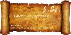 Junker Szilveszter névjegykártya